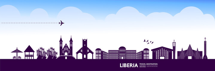 Liberia travel destination grand vector illustration. 