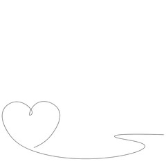 Heart background line drawing. Vector illustration