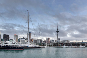 Harbour Auckland and boats New Zealand. Sailingboats