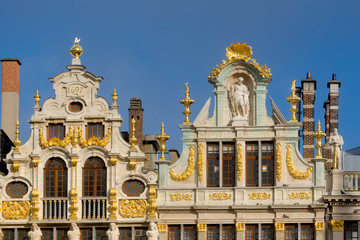 Guildhalls at the Grand Place in Brussels, Belgium.