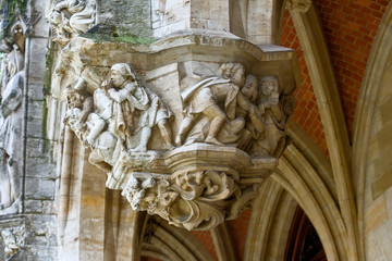 historiated lamp-heads from the city hall in  Brussels, Belgium