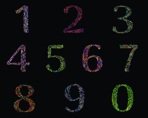 Cool Alphabeth Number Abstrack Vector