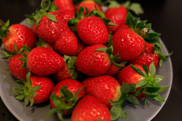 strawberries on a plate in February