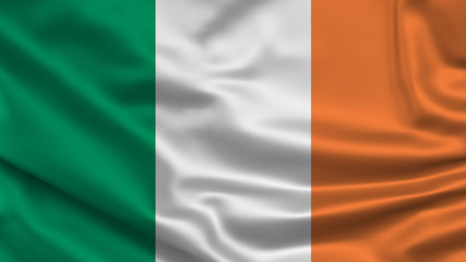 Waving flag. Silk texture. 3d Illustration.