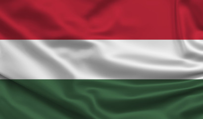 Waving flag. Silk texture. 3d Illustration.