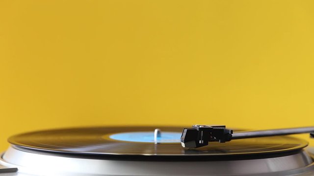 turntable with spinning lp record