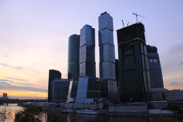 General view of the buildings of the Moscow city