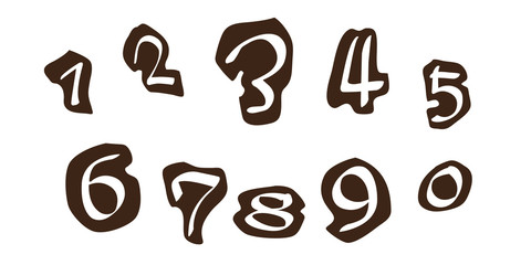 Symbol set. Vector illustration,Numbers colourful set in vintage style. Vector elements illustration template for web design or greeting.