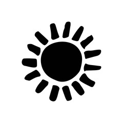 Hand drawn sun symbol. Vector illustration isolated