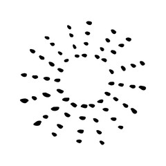 Sun burst line drawing. Linear silhouette. Abstract design of sun rays. Vector illustration