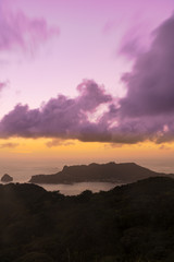 小笠原　中央山山頂から見た夕焼け空