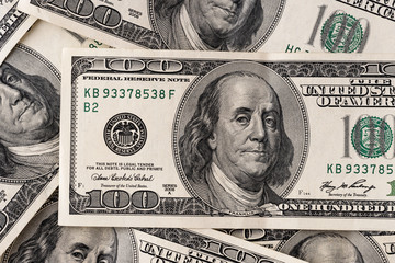Background of 100 dollar bills