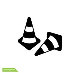 Safety cone icon vector logo template