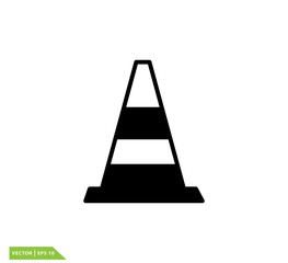 Safety cone icon vector logo template