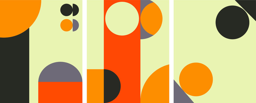 Mid Century Retro Geometry Abstract Art Vector Set