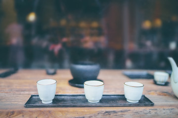 Traditional porcelain chinese cups for tea.