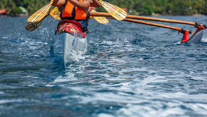 Entrainement de pirogue - obrazy, fototapety, plakaty