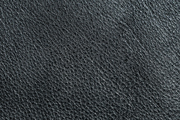 Texture of shiny black leather background close up.