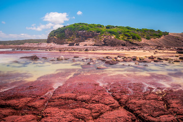 Haycock Point Australia red rock beach