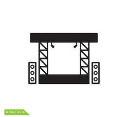 Stage icon vector logo design template
