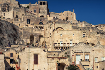 Streets of a beautiful Matera town, Italy