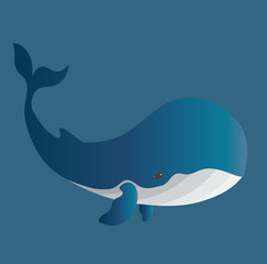 isolated vector striped whale animal gradient color 