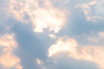 The morning sun was blocked by clouds.