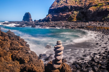 Stracked stones at rocky beach Phillip Island Australia