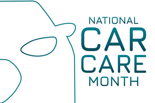 April is National Car Care Month. Holiday concept. Template for background, banner, card, poster with text inscription. Vector EPS10 illustration.