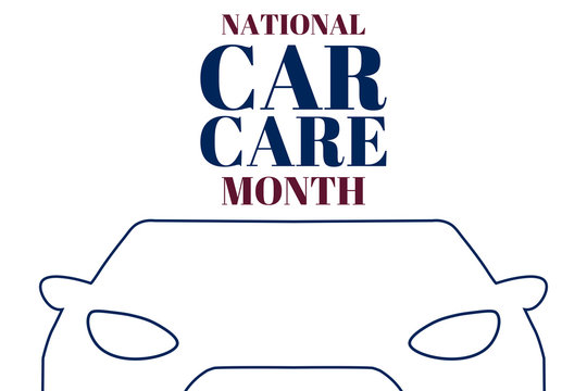 April is National Car Care Month. Holiday concept. Template for background, banner, card, poster with text inscription. Vector EPS10 illustration.