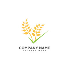 Agriculture wheat Logo Template vector icon design