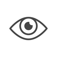 Eye icon flat design isolated on white background.