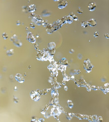 Water splashing from a fountain on summer nature
