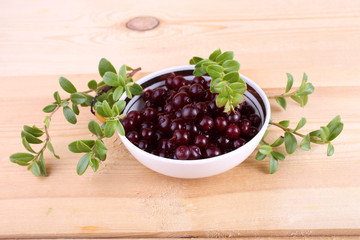 Lingonberry on table