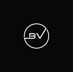 Outstanding professional elegant trendy awesome artistic black and white color BV VB initial based Alphabet icon logo.