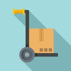 Warehouse cart icon. Flat illustration of warehouse cart vector icon for web design