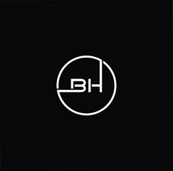 Outstanding professional elegant trendy awesome artistic black and white color BH HB initial based Alphabet icon logo.