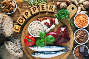 Food containing copper