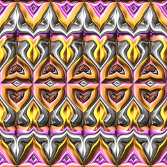 3d effect - abstract metallic texture colorful symmetric pattern
