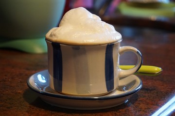 Cup of homemade Italian cappuccino
