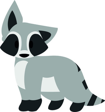 Cute Raccoon Cartoon Waving