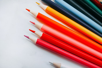 color pencils isolated on white background