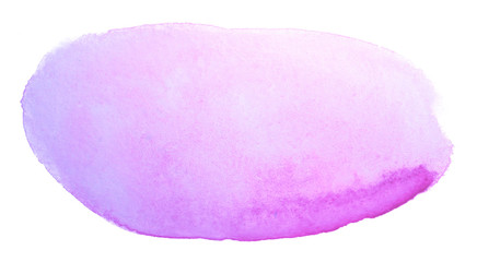 Watercolor pink with purple stain element. Watercolor texture on paper photo on a white background isolated