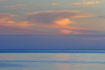 Landscape at twilight of Lake Superior at Porcupine Mountains Wilderness State Park, Michigan's Upper Peninsula, USA 