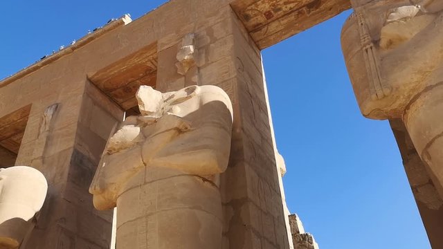 Ramesseum - the memorial temple of Pharaoh Ramses II XIII century BC , part of the Theban necropolis in Upper Egypt, Luxor