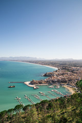 Fototapeta na wymiar Glimpse of the port of Castellammare del Golfo in Sicily, Italy