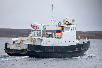 Naklejka premium Old car ferry between Brønnøysund and Sauren in Brønnøy municipality