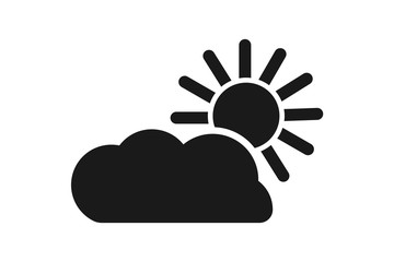 Cloud icon with sun vector illustration