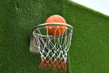Basketball Hoop on the wall autdoor. Street sports basketball