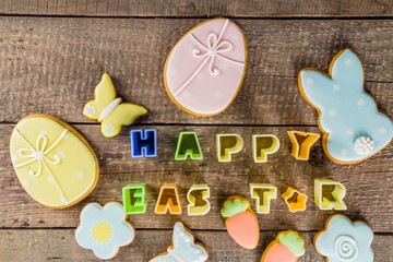 Happy easter background with cookies